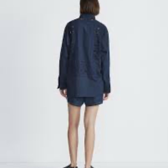 Navy Eyelet Jacket and Shorts Set - Picture 2 of 6